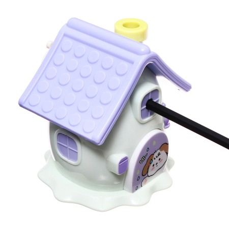 Mechanical sharpener with a container, 5 types of sharpening, white house-8