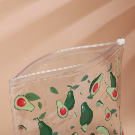 Cosmetic bag from transparent PVC 21 x2 x14 cm "avocado"-2