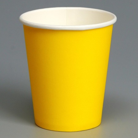 A single -single glass, monophonic, yellow color, 250 ml, 50 pcs-1