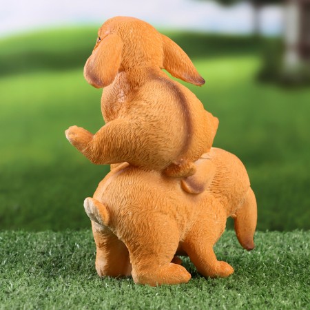 Garden figure "Bunny jumpers" 9x13x19cm-2