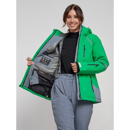 Ski jacket female winter, size 44, green color-10