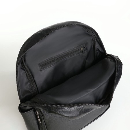 Women's backpack made of artificial leather with lightning, 2 pockets, black color-5