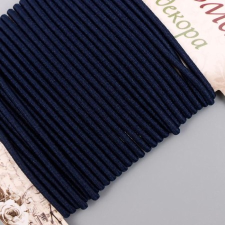 Braid decorative gum "black round" winding 4 m width 0.2 cm-1
