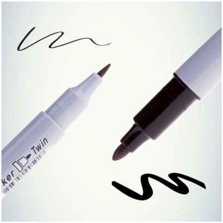 Permanent marker 2.0-4.0 mm, Crown P-800W Multi Marker, double-sided, black-1
