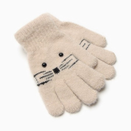 Ploves for children, beige color, size 14-15 (4-8 years)