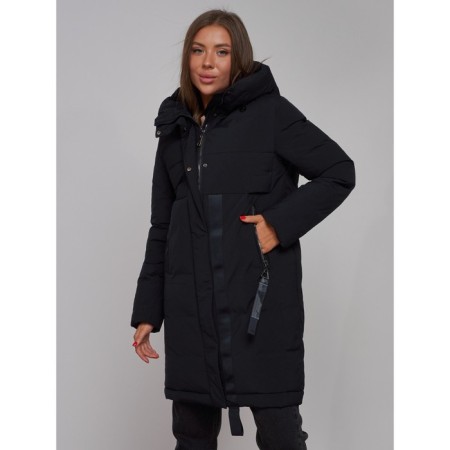 Coat insulated winter female, size 50, black color-18