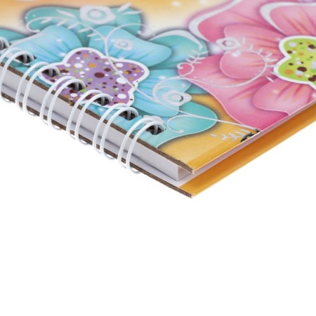 Notebook Gift Book on a lock, A5, 50 sheets, line, "Flowers/ butterflies", mix-4