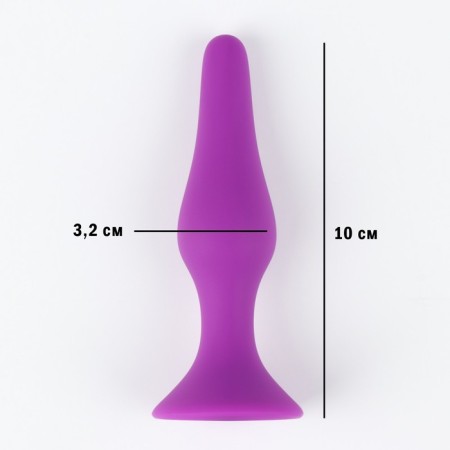 Anal traffic jam, oki-horses, cone, Soft silicone, 32 x 100 mm, purple-1