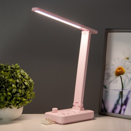 Board Lamp "ERA" LED 8W 3000K-6000K Dimmer 2 rosett 2xUSB2.0 Pink 10x28x33cm Risalux 946-2