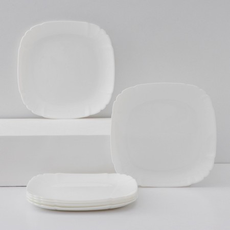 A set of dessert plates Luminarc Lotusia, d = 20.5 cm, glass ceramic, 6 pcs, white color