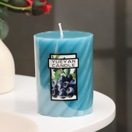 Candle-cylinder aromatic twisted "blueberries", 7.5x10 cm-2
