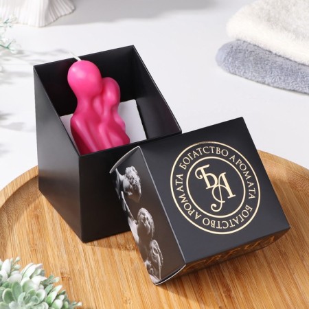 Figure candle in a gift box "Lovers", 12 cm, pink-1