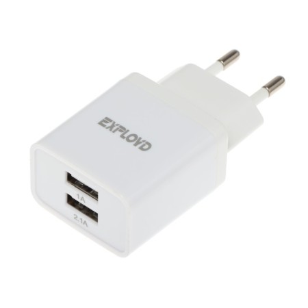 EXPLOYD EX-Z-611, 2 USB, 3.1 A, white, white