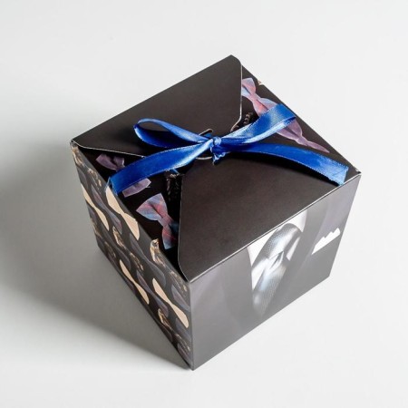 Gift folding box, packaging, "gentleman", 12 x 12 x 12 cm-3