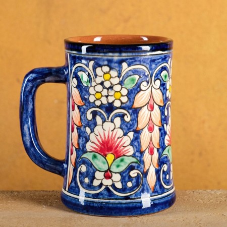 Mug Rishtan ceramics "Flowers", 500 ml, blue-1