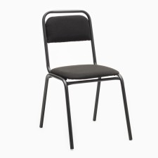 A chair for a visitor black fabric, black frame