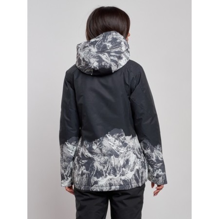 Ski jacket female, size 42, black color-3