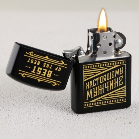 Gasoline lighter "Real man", 5.5 x 3.5 cm.-2