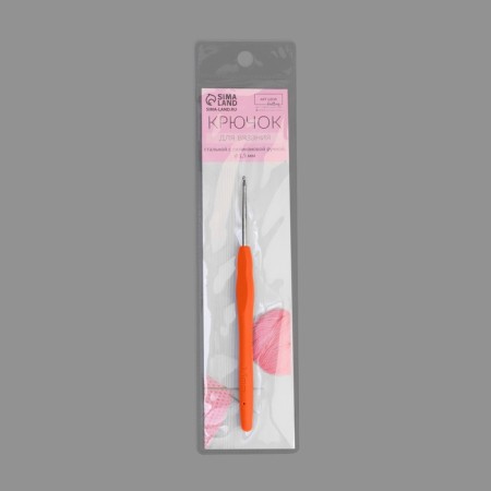 Knitting hook, with silicone handle, d = 1.5 mm, 13 cm, blue color-5