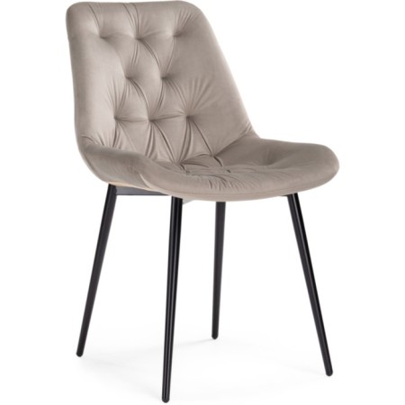 Chair on the Grass -Karkas Goyar Metal/velor, black/beige 51x61x82 cm