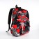 Youth backpack from textiles, 3 pockets, red/gray color