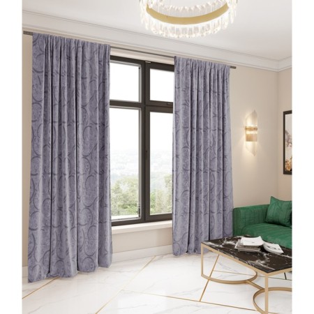 Curtain "Leon", size 200x260 cm, steel color