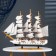 Souvenir ship large "Denmark", white sides, white sails with stripes, 65x65x10 cm