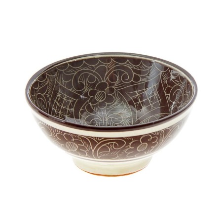 Rishtan ceramics "patterns" 15 cm, small, brown-4