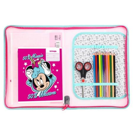 Plastic folder with A4 handles, on lightning, Minnie Mouse and unicorn-5
