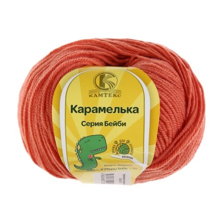 Yarn "caramel" 100% acrylic 175m/50g (050 coral)-1