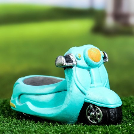 Pot "motorcycle" turquoise, 17x8.5x9cm-1