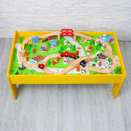 Railway, 90 elements, a table in the kit, in assembled. form: 100 × 55 × 40 cm-3
