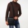 Male bag on the Textura valve, external pocket, black color