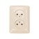 Double socket Kranz ceramics, without grounding, hidden installation, 10a, beige KR-78-0249