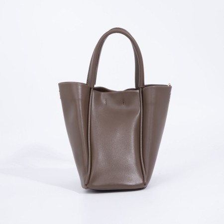 Bag Women's Tout with zipper, brown color-2