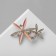 Brooch "needle flowers", white-pink color in gold