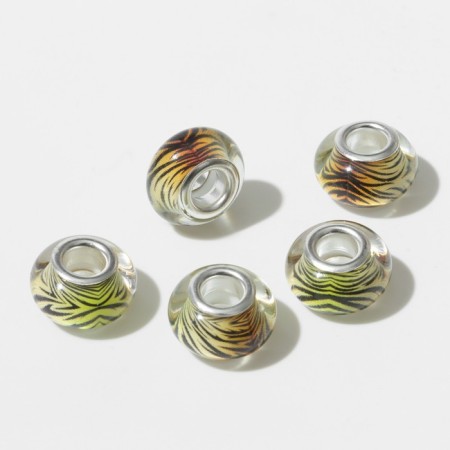 Bead "print" tiger, black and yellow color-1