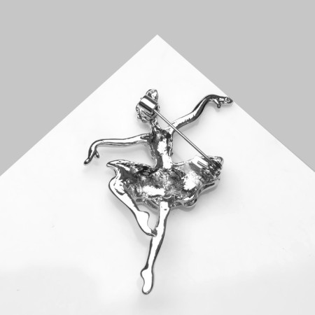 Brooch "Ballerina", colored in silver-1