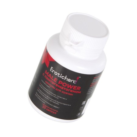 Capsules exciting for men Erotichard, Male Power with pantogematogen, 20 capsules-1