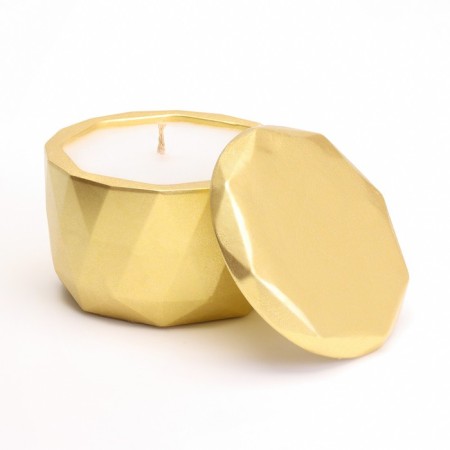 Candle "Marble" in a candlestick of gypsum with a lid, 8.5x6cm, gold-1