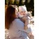 A cap on ties with pompons Children's Amarobaby Pure Love Pompony, with lining, size 42-44 cm, milk color