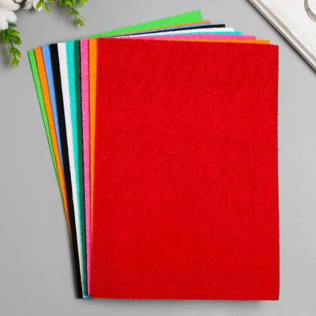 Foamiran terry "needlework" 2 mm, 21x29.7 cm (set of 10 sheets) Assorted No. 5-1