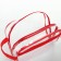 Lightning cosmetic bag, external pocket, with a pen, red color