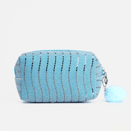 Cosmetic bag with lightning, blue color-1