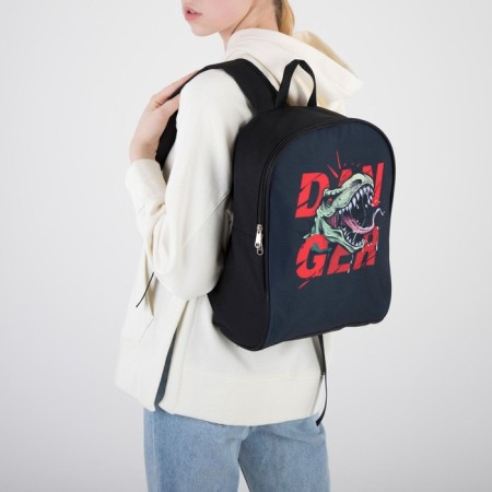 School Youth Backpack 27x14x38, Danger, Dinosaur, Black-8
