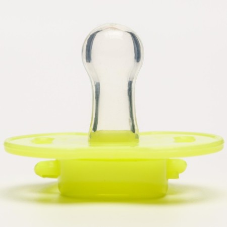 Nipple - silicone dummy classic, from 0 months, with a cap, yellow color-3