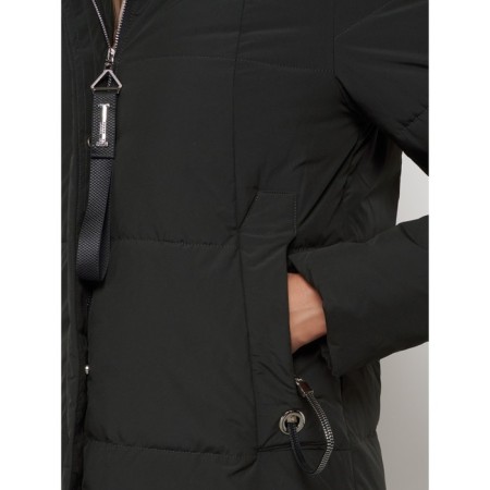 Coat insulated winter female, size 54, dark green color-12