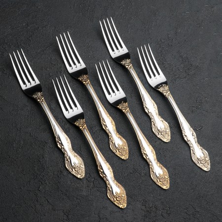 A set of cutlery "Troika", 18 objects, thickness 2 mm, local nitride-titanium coating-4