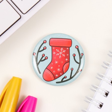 New Year of the setting icon d = 35 mm "toe" 6.5x6.5 cm-2