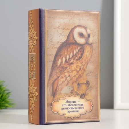 Safe -book wood to the leatherette "Knowledge is the absolute value of our time" 17x11x5 cm